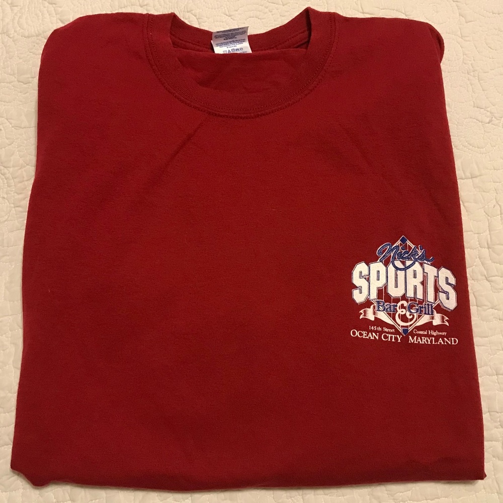 Maroon unisex Nicks Sports Bar, Ocean City, MD short-sleeved t-shirt (2X)